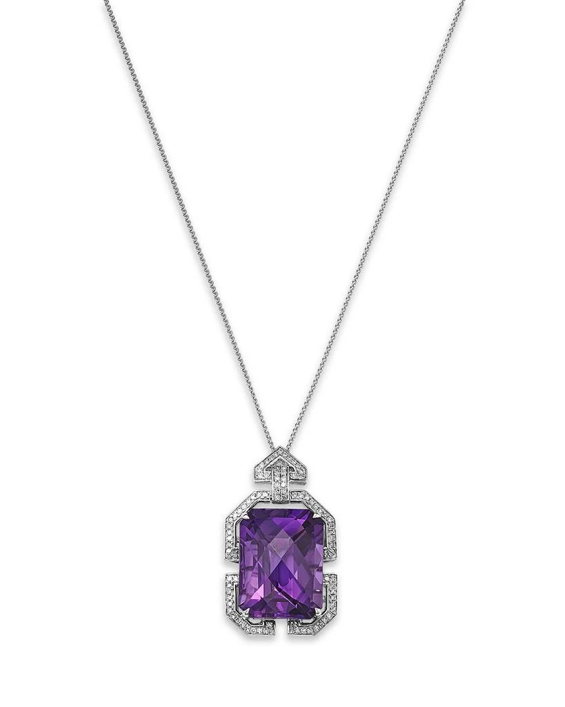 商品Bloomingdale's Fine Collection|14K White Gold Amethyst & Diamond Necklace, 18",价格¥12101,第1张图片