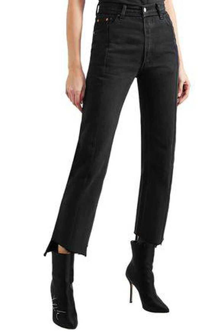 商品Vetements|Two-tone mid-rise straight-leg jeans,价格¥1486,第2张图片详细描述