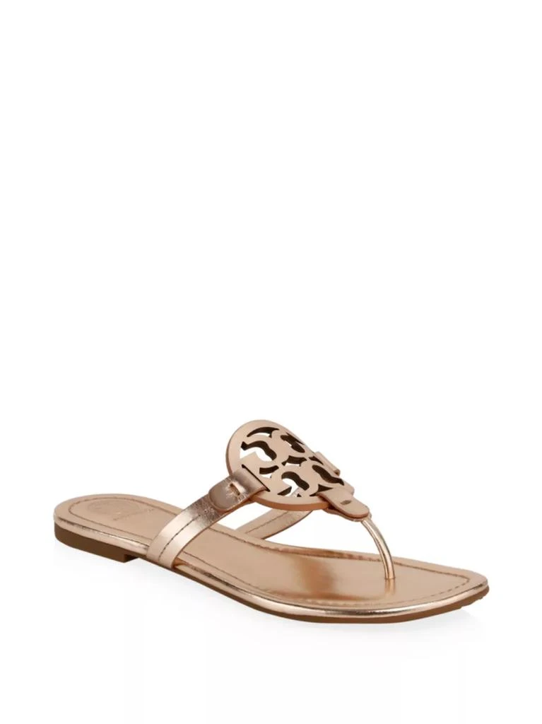 商品Tory Burch|Miller Metallic Leather Thong Sandals,价格¥1044,第1张图片
