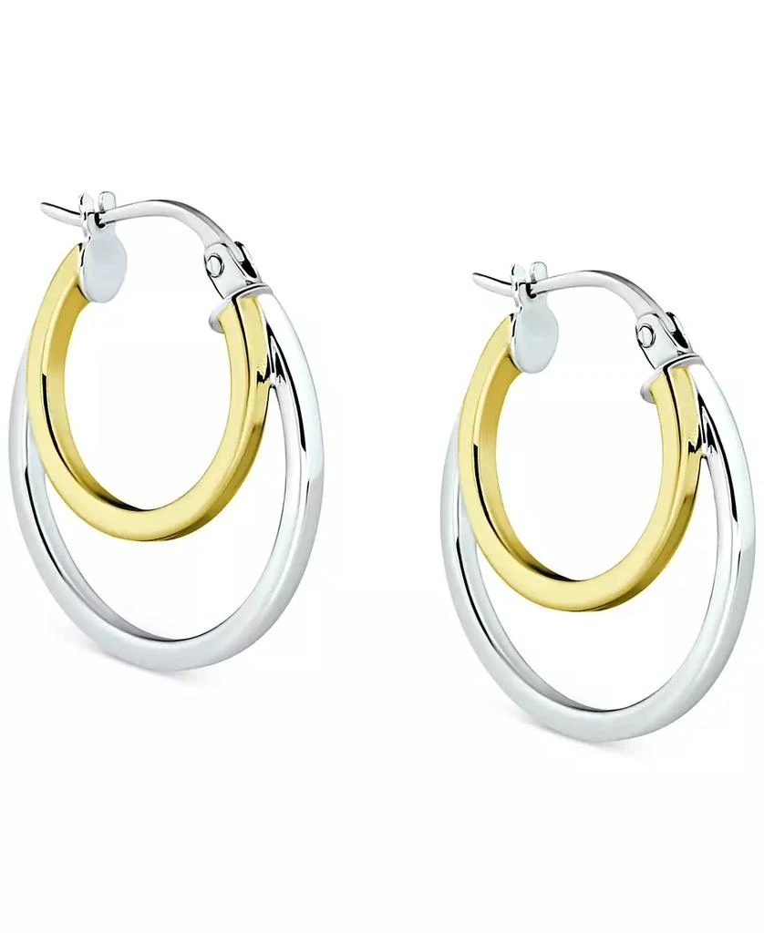 商品Giani Bernini|Double Hoop Earrings in Sterling Silver & 18k Gold-Plate, Created for Macy's,价格¥145,第3张图片详细描述