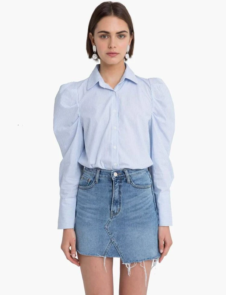 商品Pixie Market|Striped Puffy Sleeve Shirt,价格¥369,第4张图片详细描述