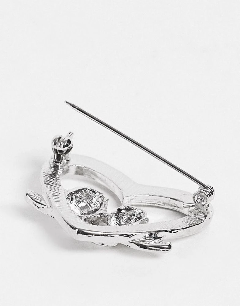 商品ASOS|ASOS DESIGN wedding pave cherub brooch in silver tone,价格¥82,第3张图片详细描述