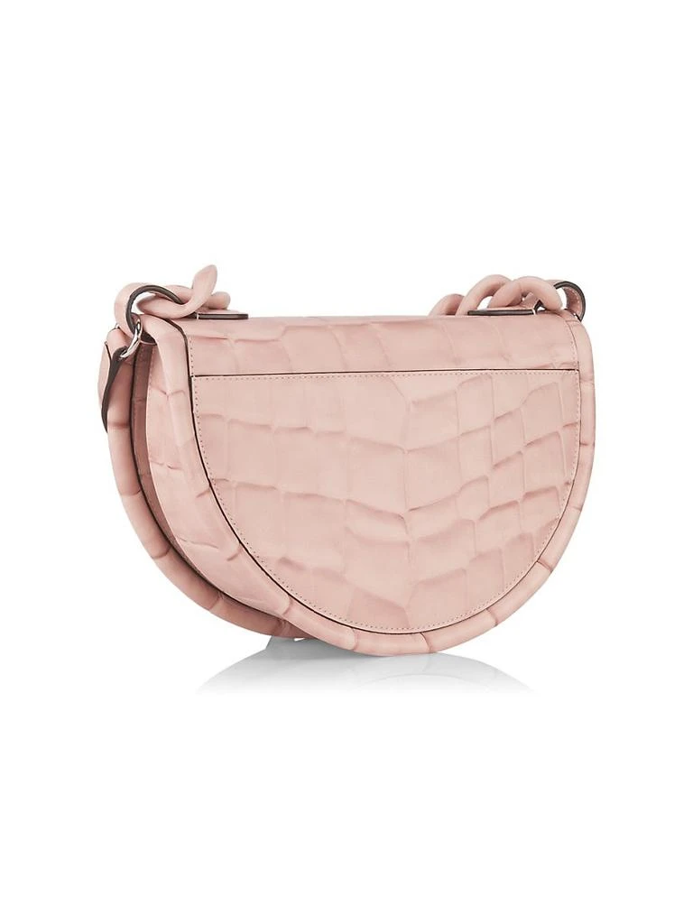 商品Salvatore Ferragamo|Half Moon Croc-Embossed Leather Chain Shoulder Bag,价格¥16664,第4张图片详细描述