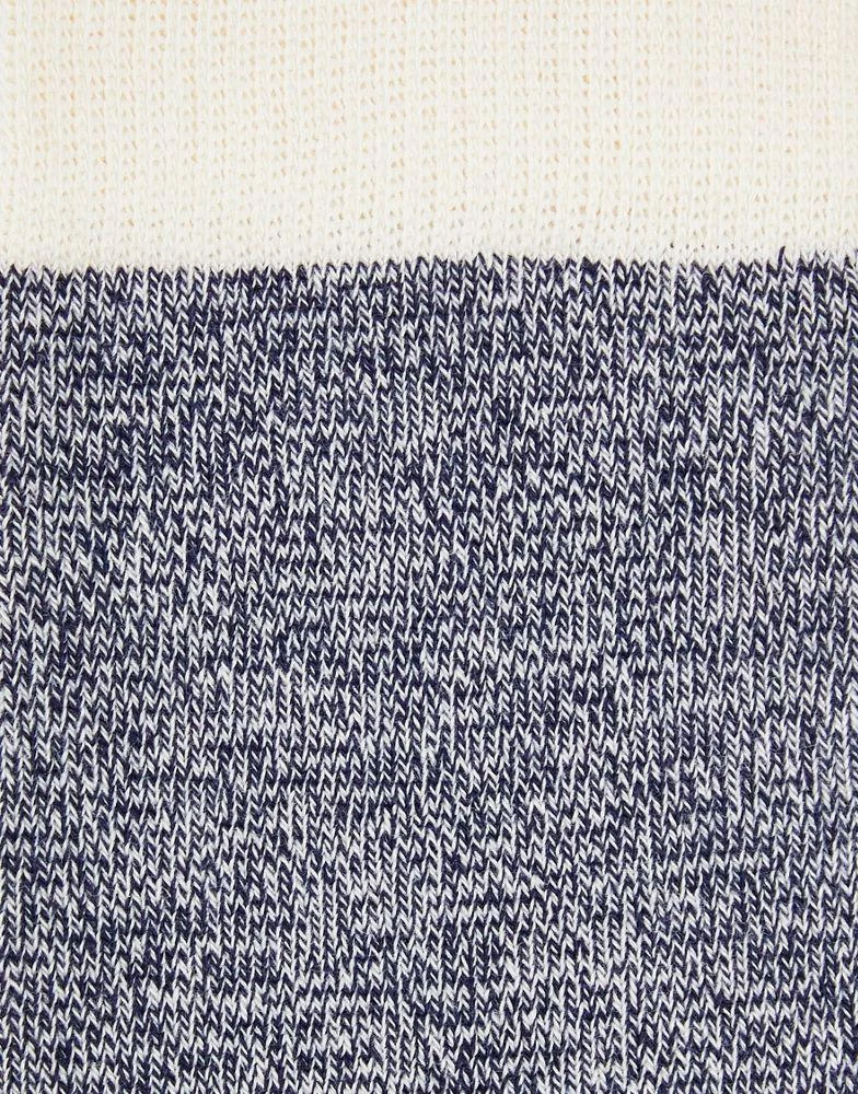 商品ASOS|ASOS DESIGN twist ribbed socks in blue and off-white,价格¥58,第4张图片详细描述