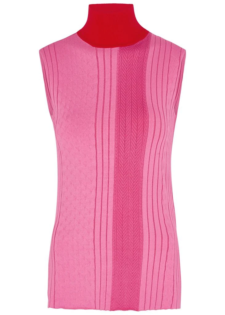 商品ROKSANDA|Tala pink panelled ribbed-knit top,价格¥1898,第1张图片