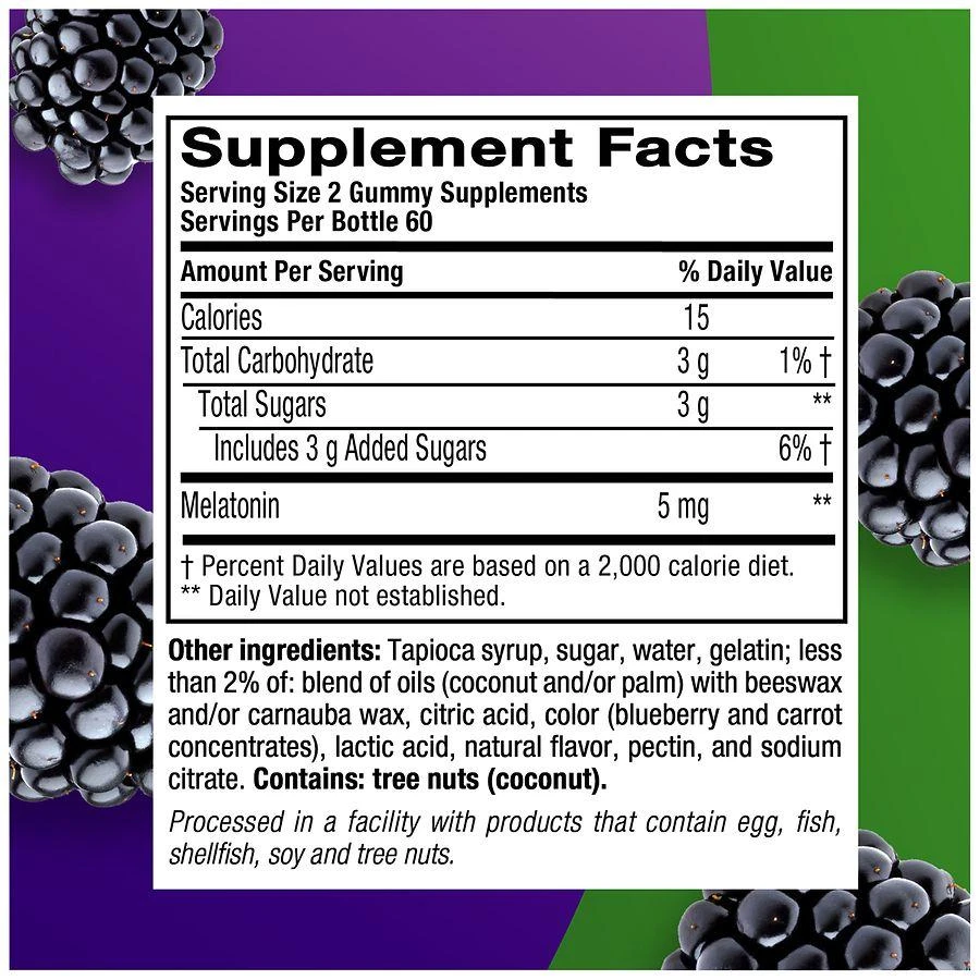 商品Vitafusion|Extra Strength 5g Melatonin Gummies Blackberry,价格¥119,第3张图片详细描述