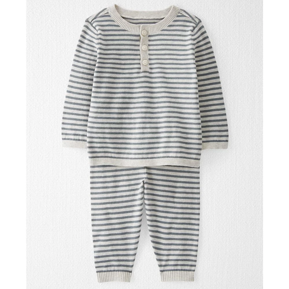 商品Carter's|Baby Boys or Baby Girls 2-Pc. Striped Organic Cotton Sweater Knit Top & Bottom Set,价格¥227,第1张图片