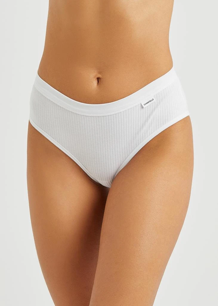 商品Chantelle|Comfort white ribbed stretch-cotton briefs,价格¥168,第2张图片详细描述