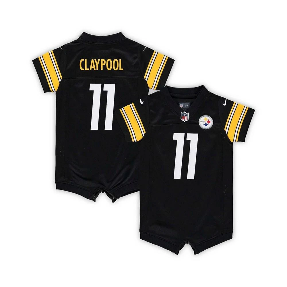 商品NIKE|Infant Chase Claypool Black Pittsburgh Steelers Game Romper Jersey,价格¥374,第1张图片