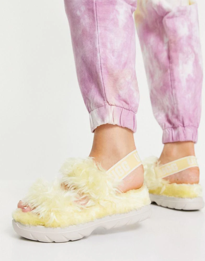 商品UGG|UGG Fluff Sugar sandals in yellow - YELLOW,价格¥478,第3张图片详细描述