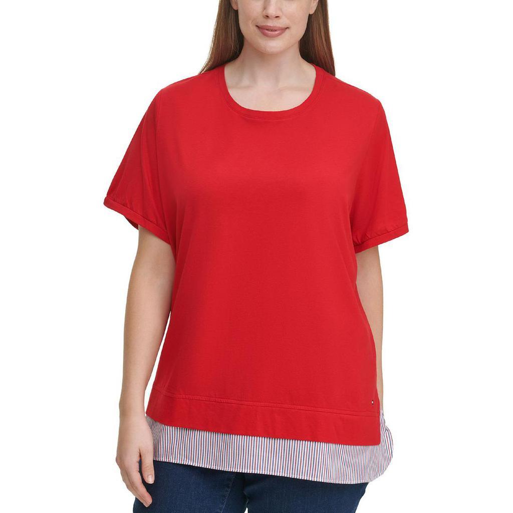 商品Tommy Hilfiger|Tommy Hilfiger Womens Plus Modal Blend Crewneck Pullover Top,价格¥224,第1张图片