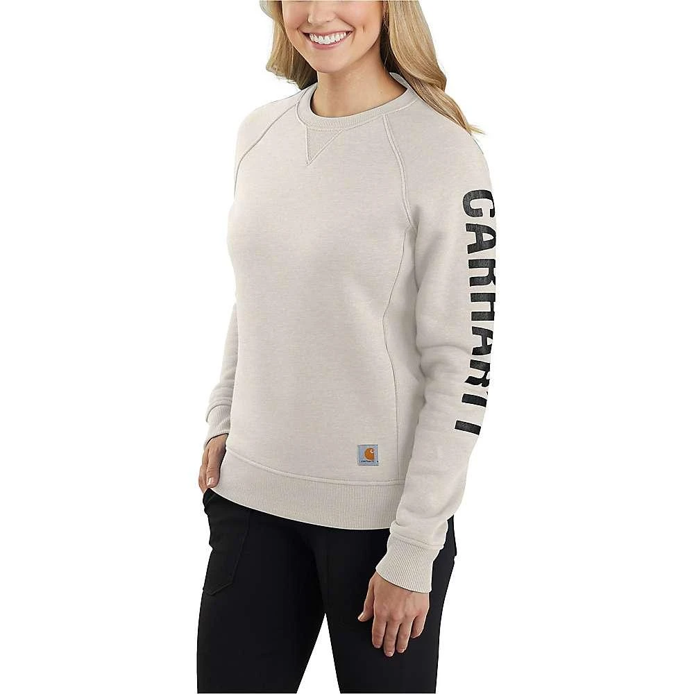 商品Carhartt|Carhartt Women's Relaxed Fit Midweight Crewneck Block Logo Sleeve Graphic Sweatshirt,价格¥412,第1张图片