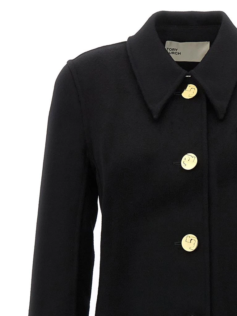 商品Tory Burch|Single-Breasted Wool Coat Coats, Trench Coats Black,价格¥6632,第3张图片详细描述