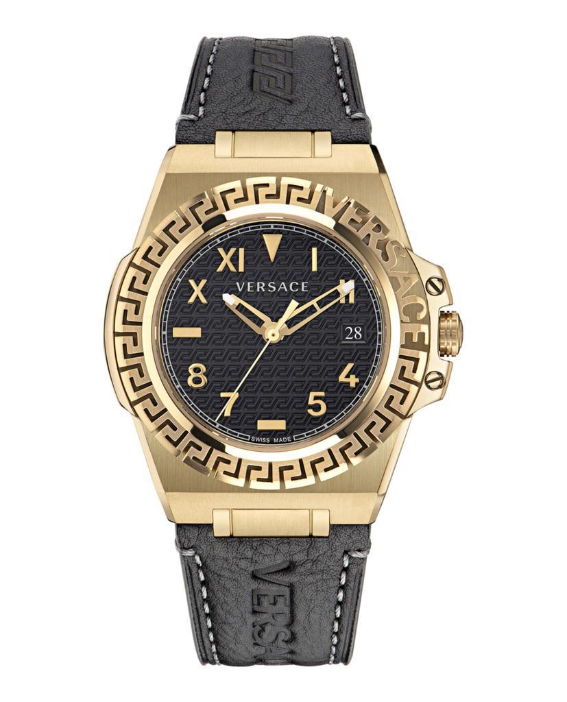 商品Versace|Greca Reaction Leather Watch,价格¥6632,第1张图片