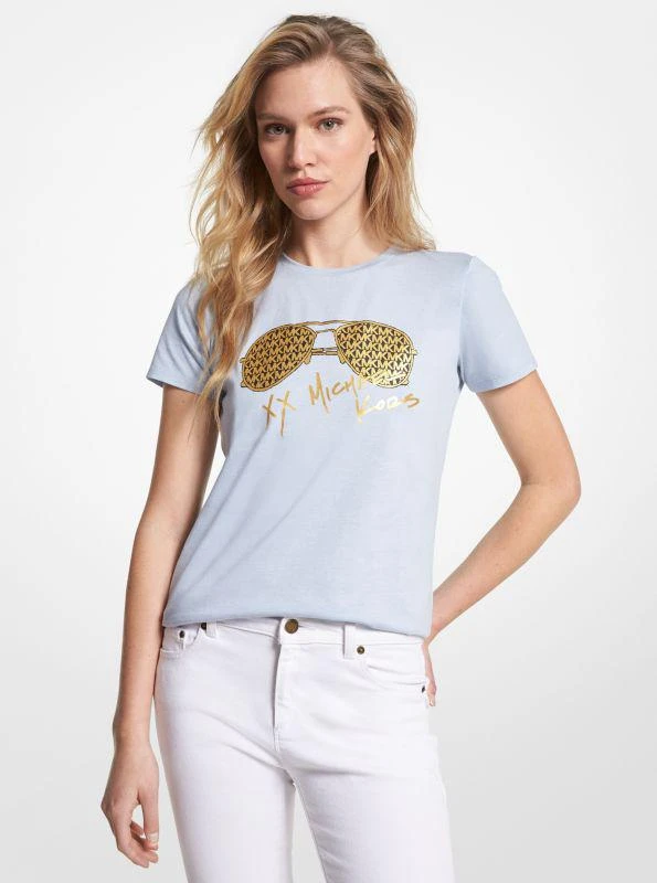 商品Michael Kors|Metallic Logo Aviator Print Organic Cotton T-Shirt,价格¥293,第1张图片