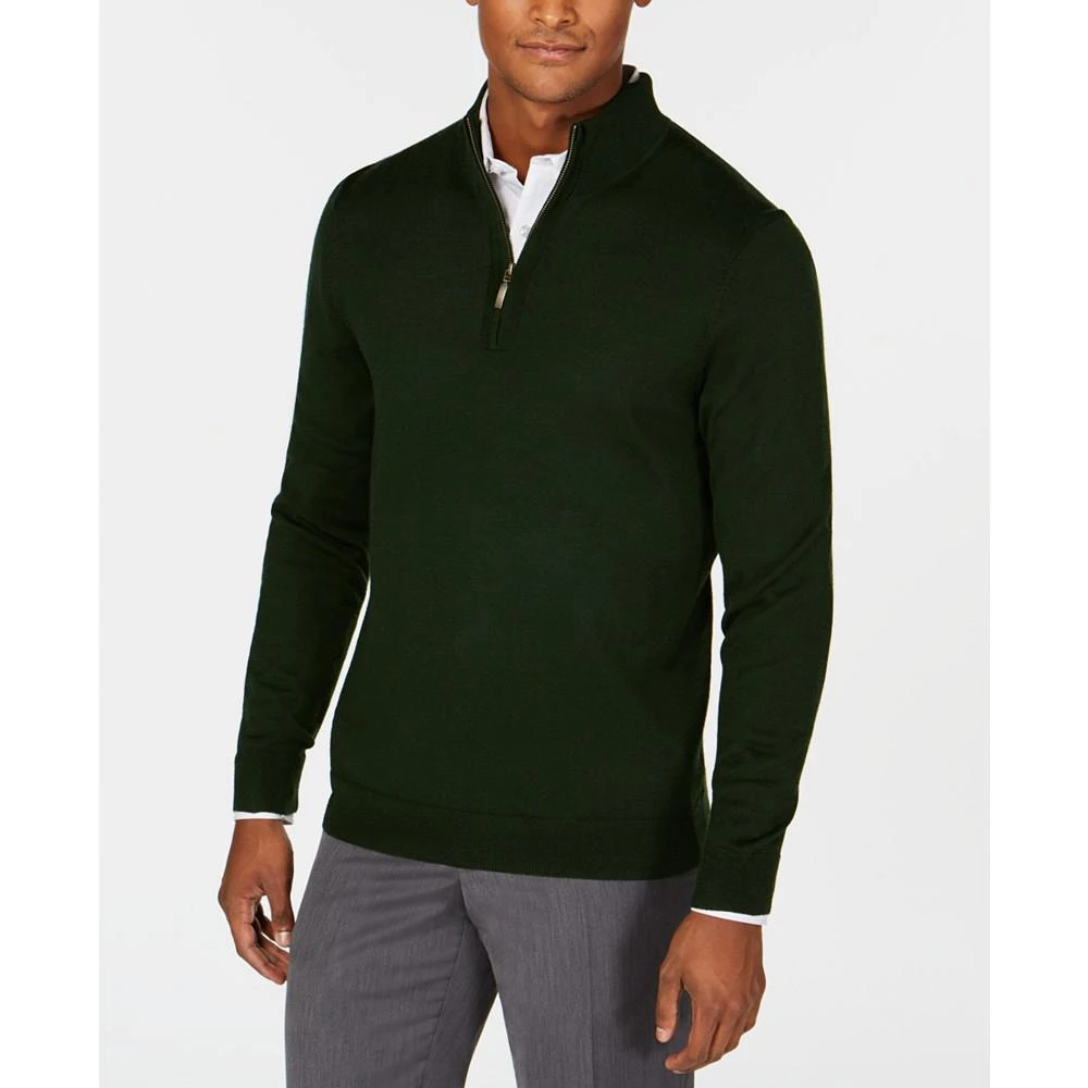 商品Club Room|Men's Quarter-Zip Merino Wool Blend Sweater, Created for Macy's,价格¥188,第1张图片