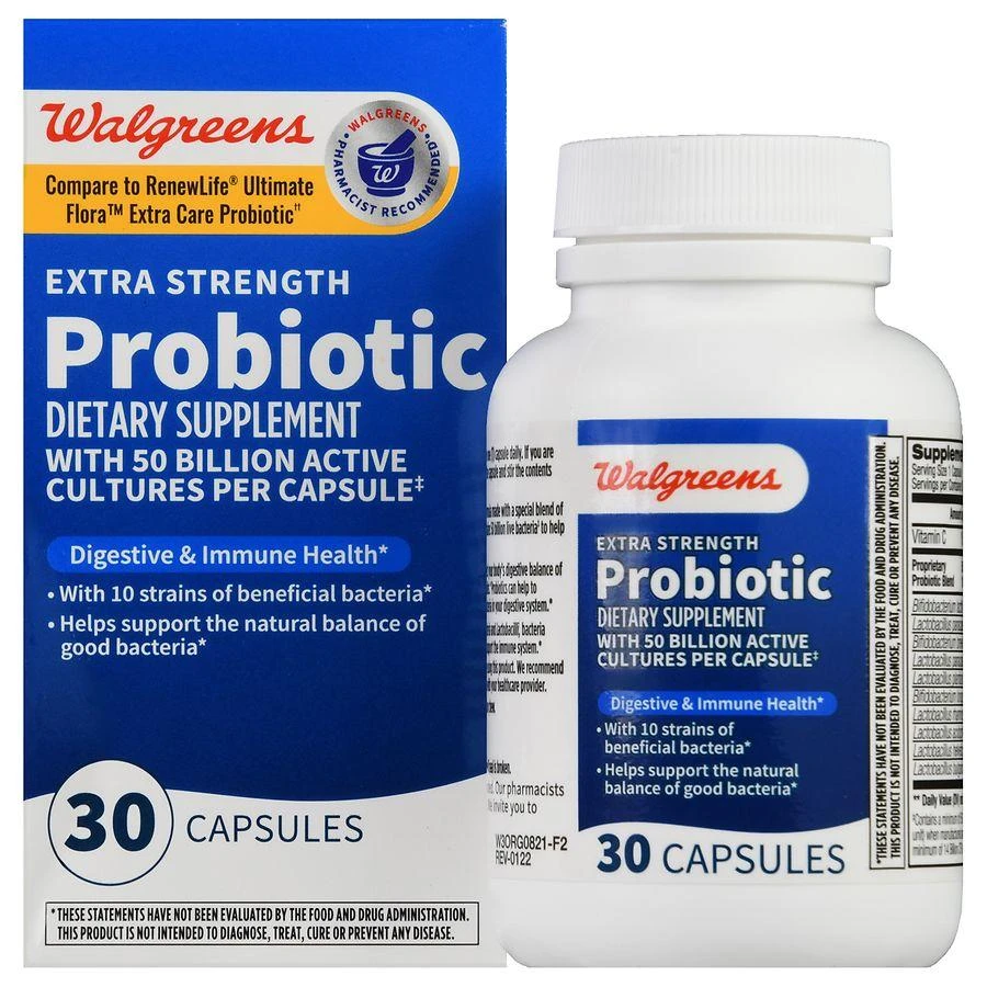 商品Walgreens|Extra Strength Probiotic Capsules (30 days),价格¥224,第1张图片