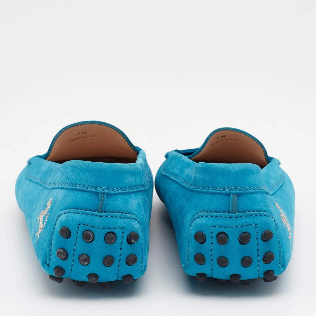 商品[二手商品] Tod's|Tod's for Ferrari Blue Nubuck Leather Slip On Loafers Size 38,价格¥1396,第5张图片详细描述