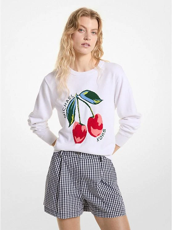 商品Michael Kors|Cherry Jacquard Cotton Blend Sweater,价格¥736,第1张图片