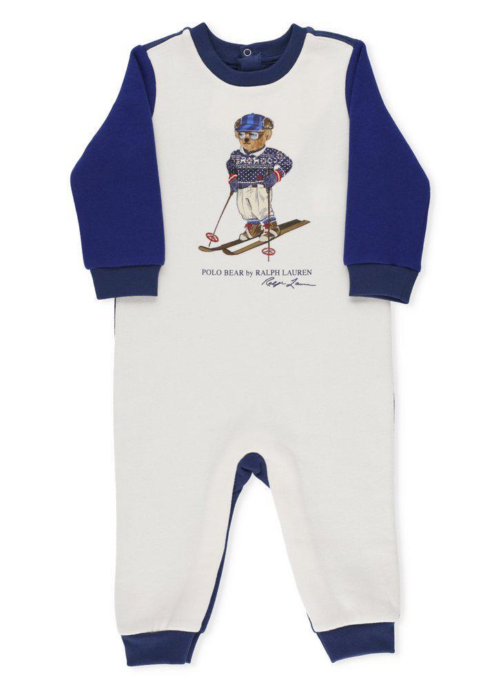 商品Ralph Lauren|Ralph Lauren Kids Polo Bear Printed Baby Romper,价格¥632,第1张图片