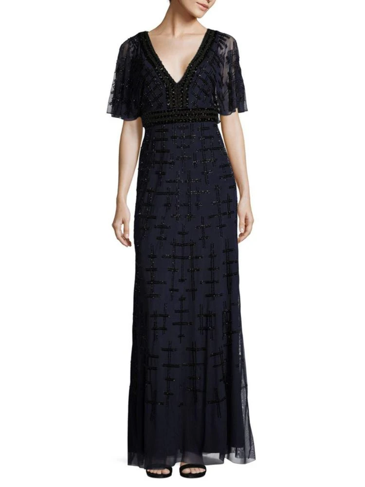 商品Aidan Mattox|Beaded Cape Flutter Gown,价格¥1485,第1张图片