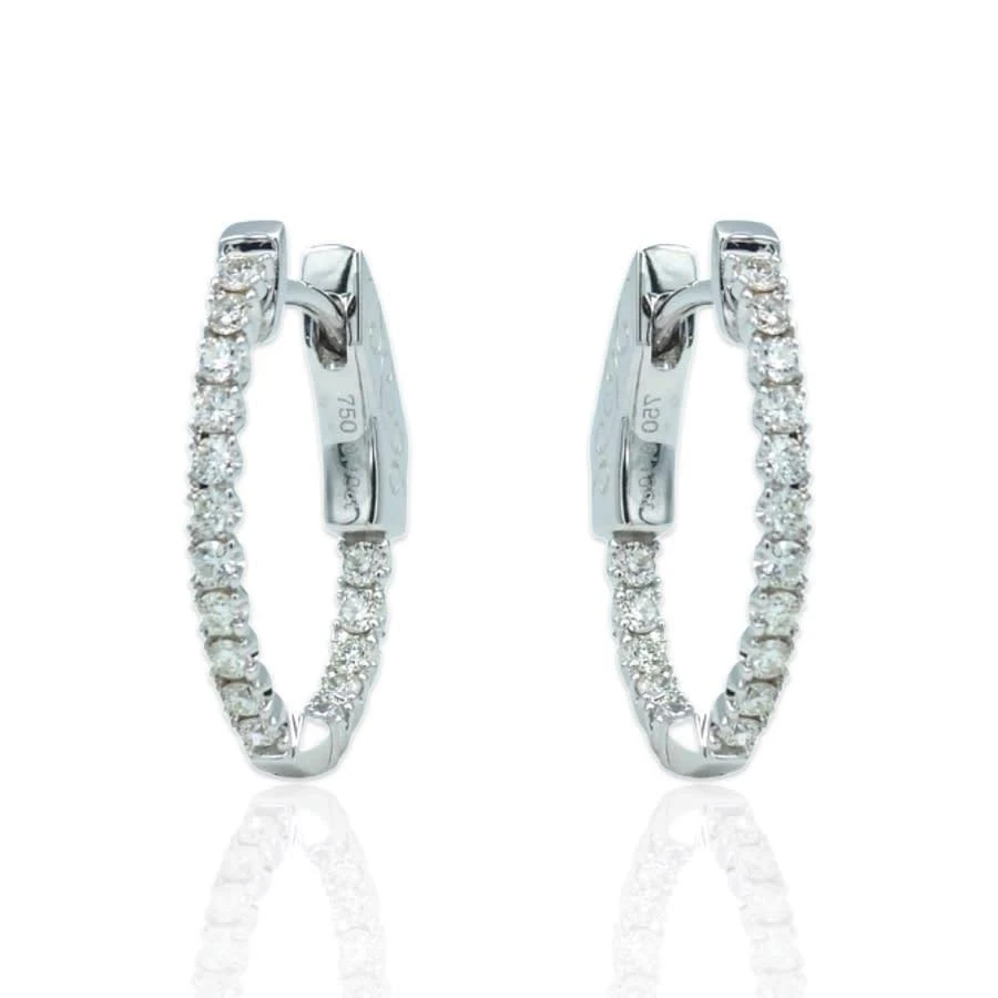 商品Tresorra|Tresorra 18K White Gold Diamond Oval Hoop Earrings,价格¥7277,第1张图片