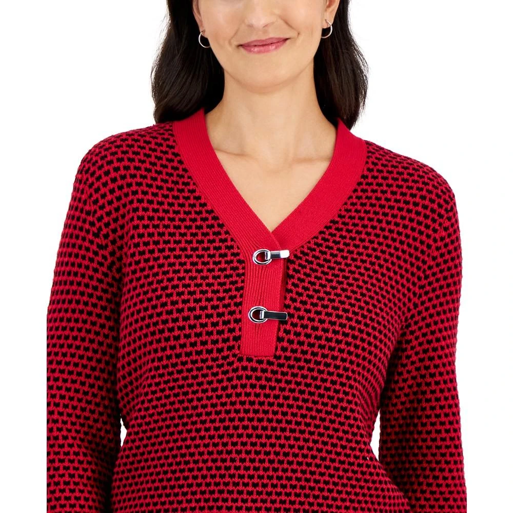 商品Karen Scott|Women's Textured Henley Top, Created for Macy's,价格¥99,第3张图片详细描述