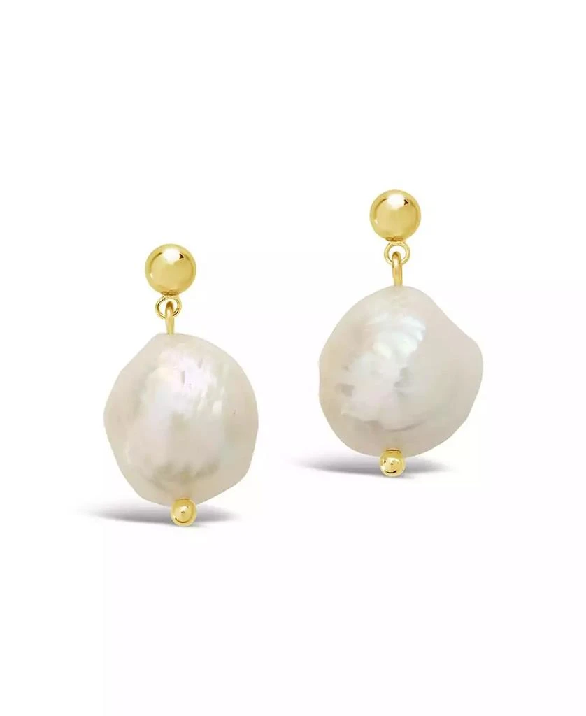 商品Sterling Forever|Women's Large Baroque Pearl Drop Stud Earrings,价格¥478,第1张图片