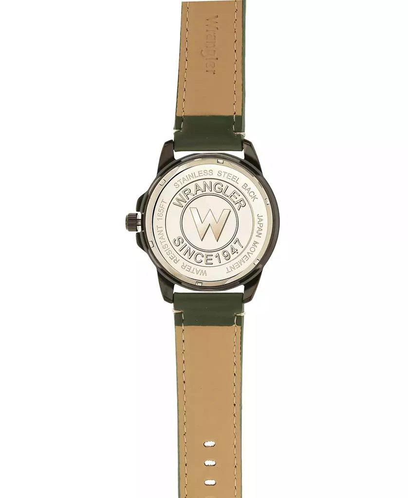 商品Wrangler|Men's Watch, 48MM Black Ridged Case with Green Zoned Dial, Outer Zone is Milled with White Index Markers, Outer Ring Has is Marked with White, Analog Watch with Red Second Hand and Crescent,价格¥502,第4张图片详细描述