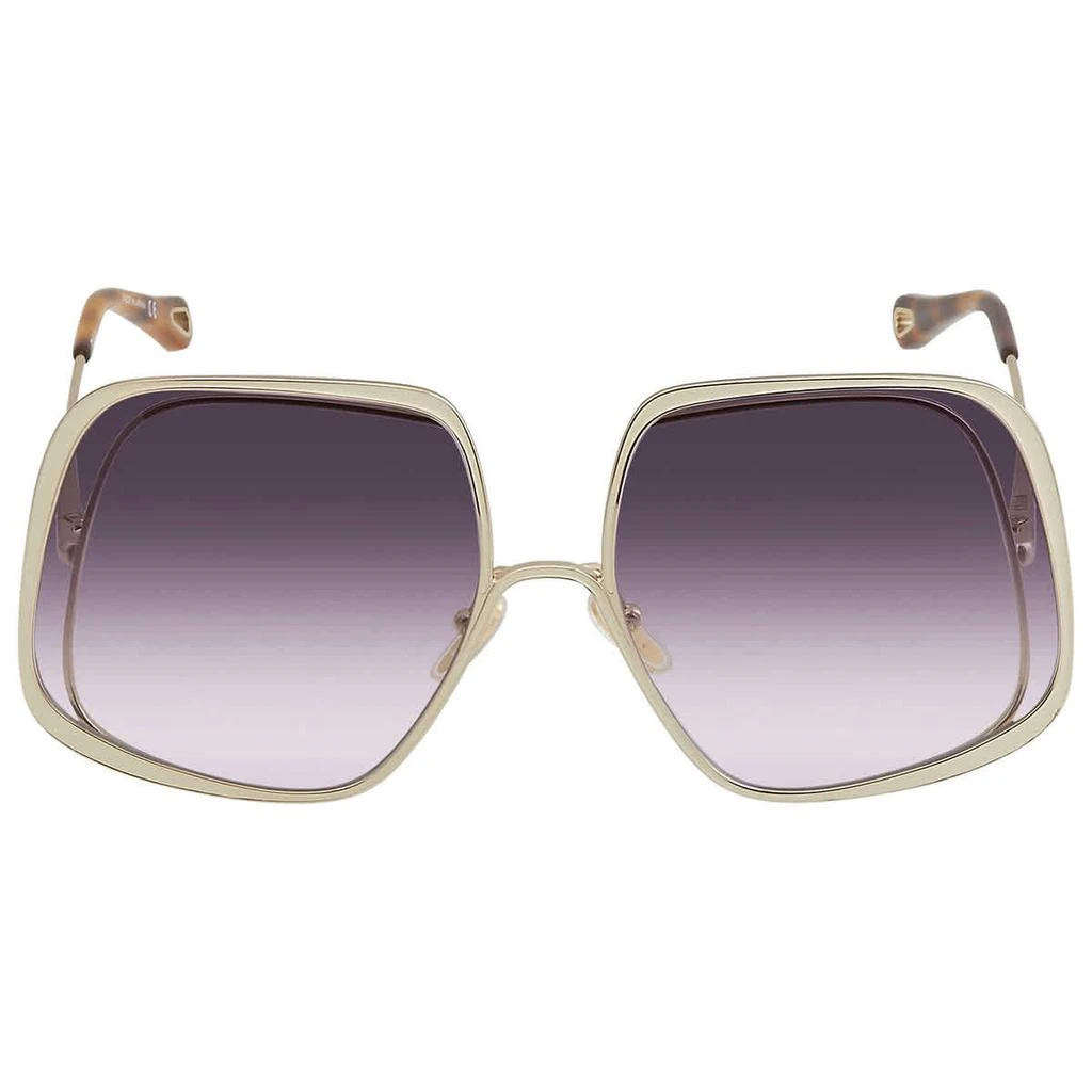 商品Chloé|Chloe Violet Gradient Oversized Ladies Sunglasses CH0035S 006 62,价格¥1390,第2张图片详细描述