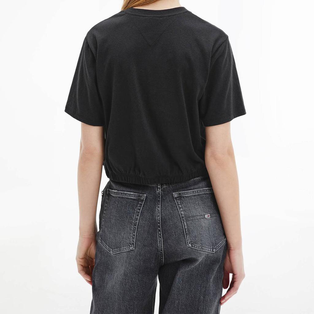 商品Tommy Hilfiger|Tommy Jeans Women's Sustainable Crop Floral T-Shirt - Black,价格¥181,第4张图片详细描述