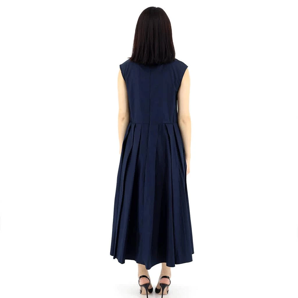 商品Max Mara|Midnight Blue Filly Poplin Pleated Midi Dress,价格¥2248,第3张图片详细描述