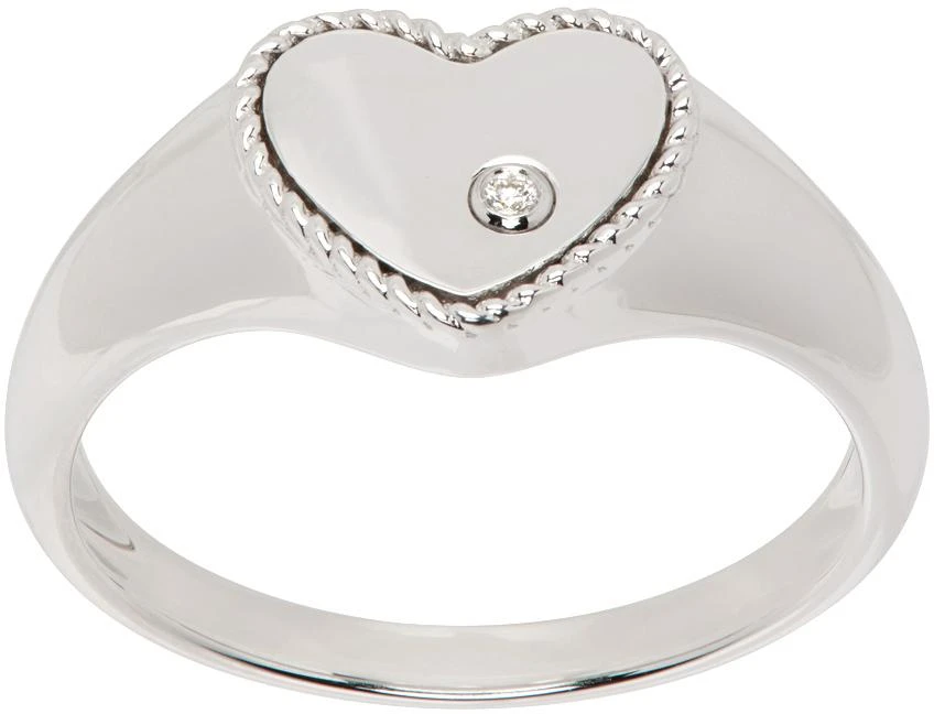 商品Yvonne Léon|White Gold Baby Chevaliere Cœur Ring,价格¥2571,第1张图片