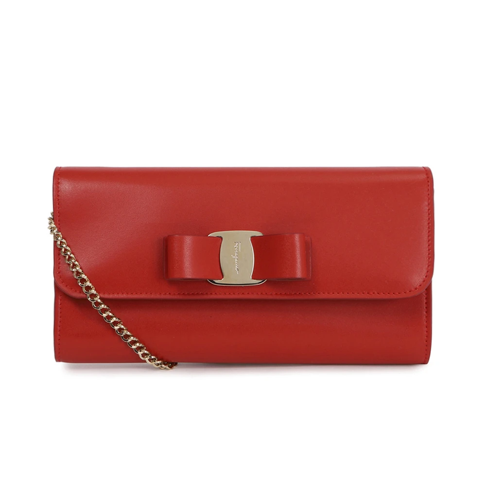SALVATORE FERRAGAMO 女士红色牛皮蝴蝶结迷你单肩包 22-D523-705294 商品