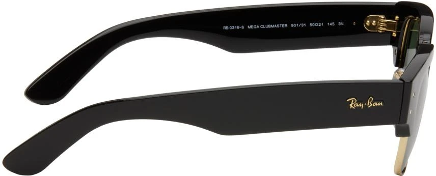 商品Ray-Ban|Black & Gold Mega Clubmaster Sunglasses,价格¥932,第2张图片详细描述