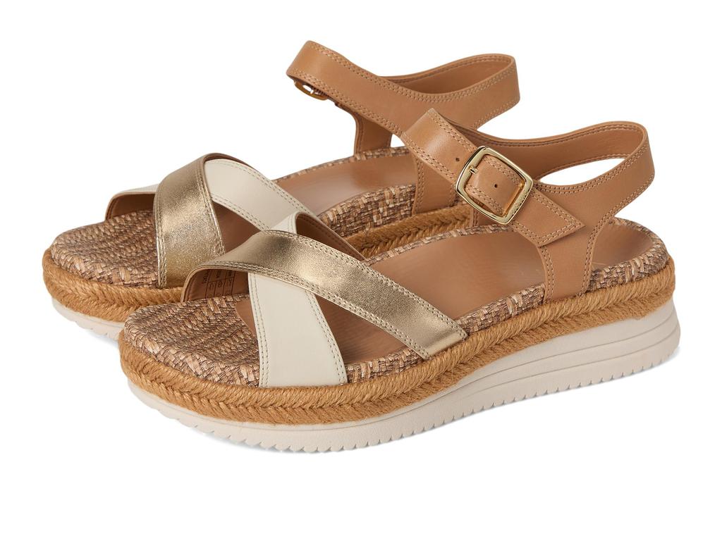 Women's  Mar Strappy Camel Gold Leather Criss Cross Sandals GAL1900 image 2