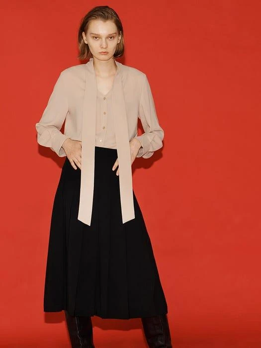 商品FRONTROW|[Drama Signature] Pleated Midi Skirt,价格¥1112,第1张图片