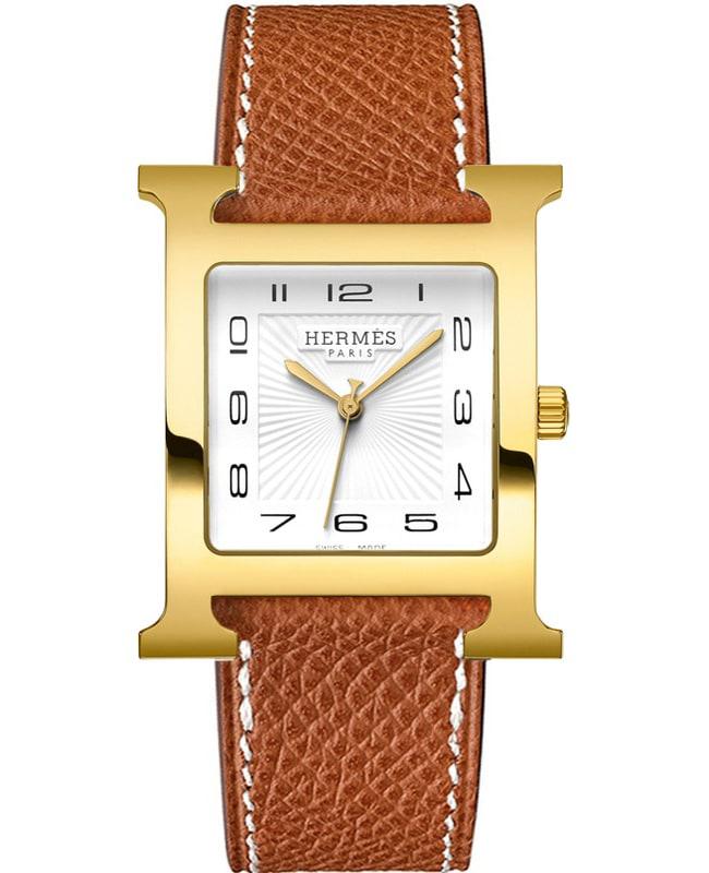 Hermes H Hour 30.5mm Gold Plated Case Unisex Watch 036842WW00商品第1张图片规格展示