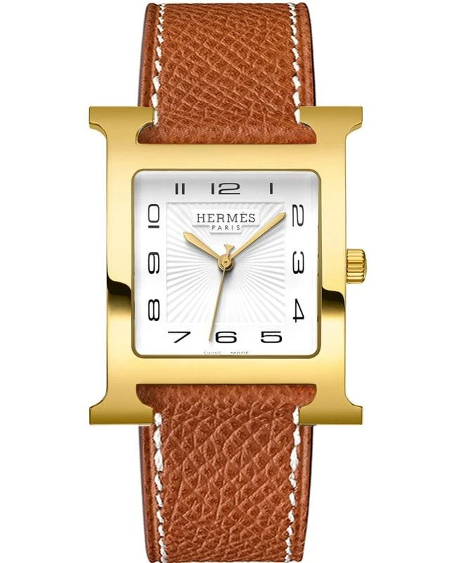 商品Hermes|Hermes H Hour 30.5mm Gold Plated Case Unisex Watch 036842WW00,价格¥23064,第1张图片