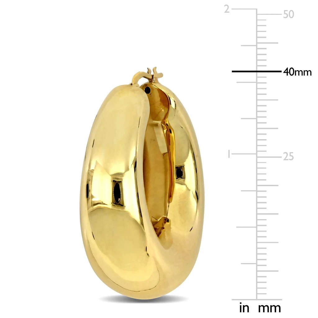 商品Mimi & Max|40 MM Polished Hoop Earrings in Yellow Plated Sterling Silver,价格¥1183,第2张图片详细描述