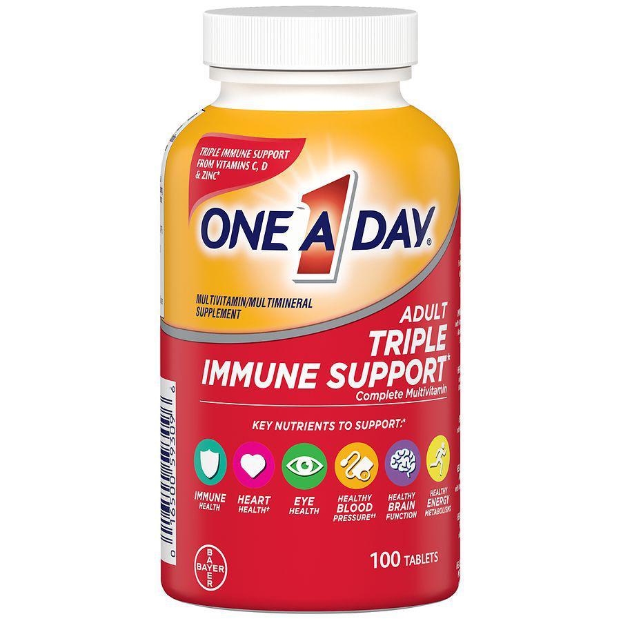 商品One A Day|Adult Triple Immune Support* Complete Multivitamin,价格¥90,第1张图片