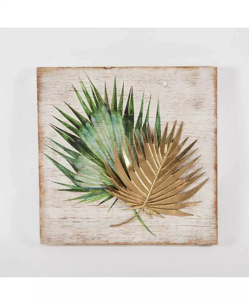 商品Luxen Home|2 piece Wood and Metal Tropical Leaf Wall Plaque,价格¥358,第2张图片详细描述