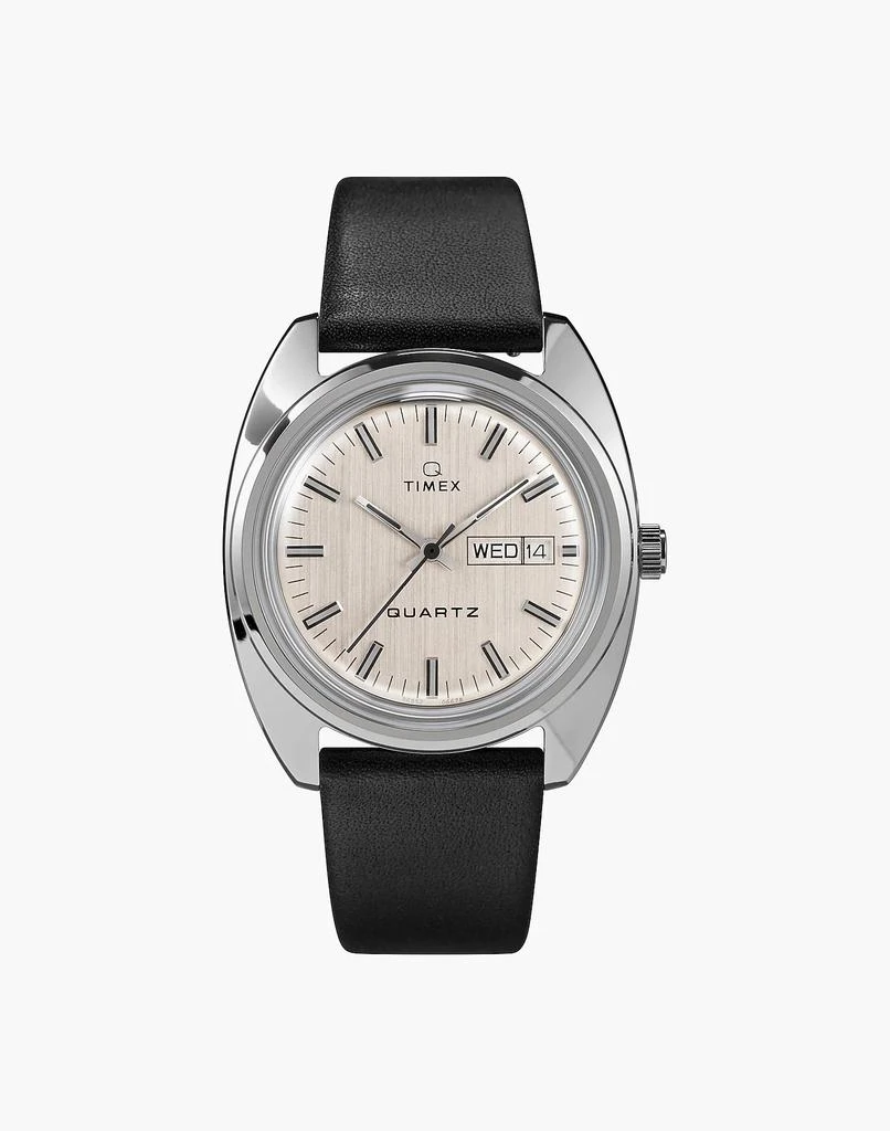 商品Madewell|TIMEX Q Timex 1975 Reissue Day-Date 38mm Leather Strap Watch,价格¥1340,第1张图片