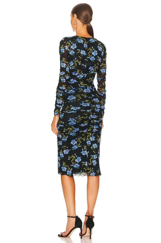 商品Diane von Furstenberg|Briella Bodycon Fit Ruched Wrap Dress In Floral Black,价格¥2114,第1张图片