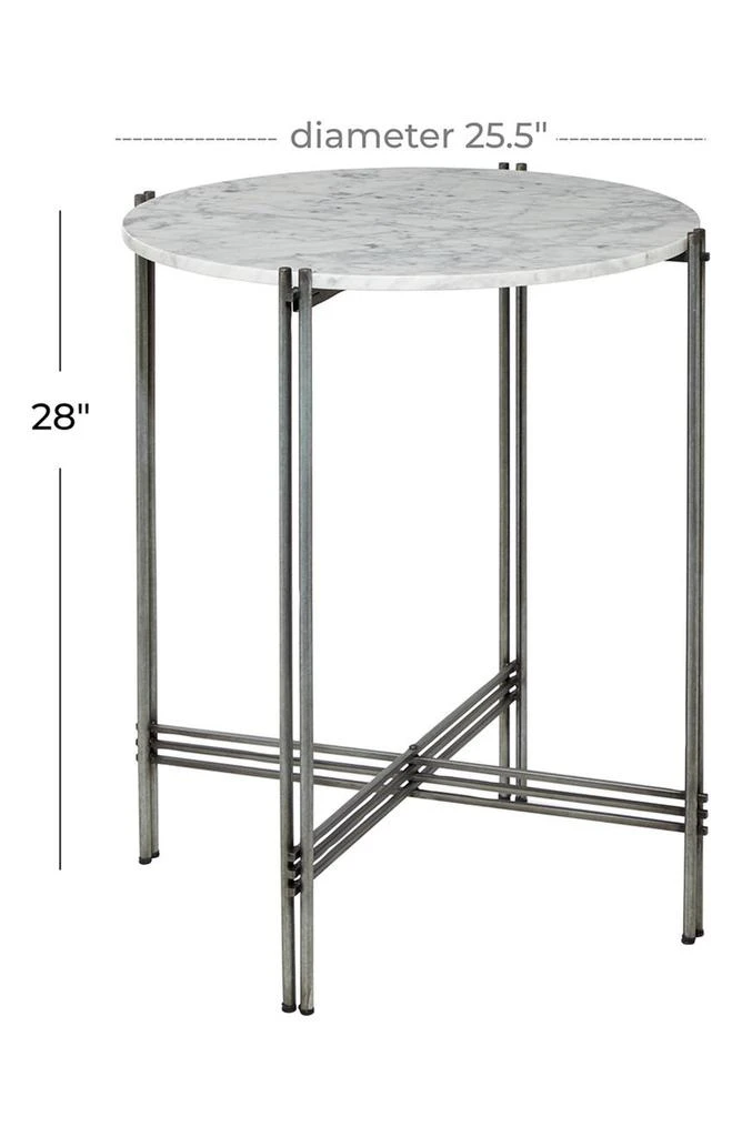 商品VIVIAN LUNE HOME|White Marble Accent Table,价格¥1821,第4张图片详细描述