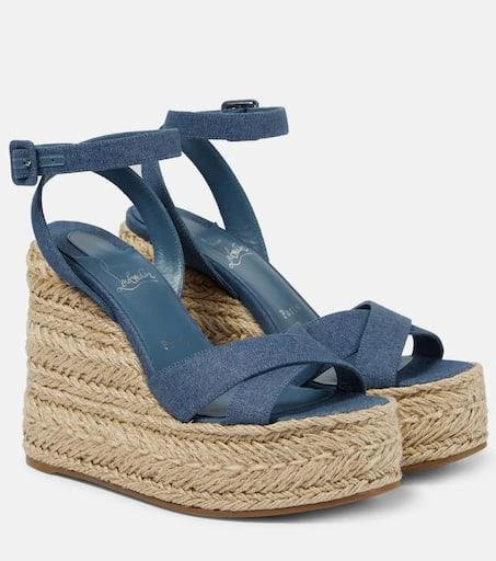 商品Christian Louboutin|Mariza Zeppa棉质帆布草编凉鞋,价格¥8099,第1张图片