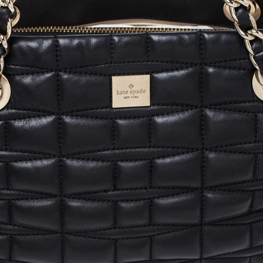 商品[二手商品] Kate Spade|Kate Spade Black Square Quilted Leather Chain Tote,价格¥1609,第5张图片详细描述