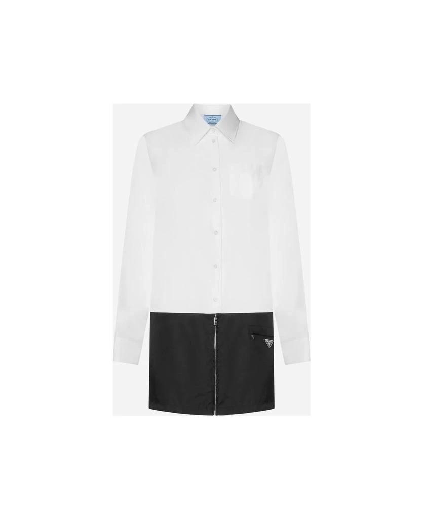 商品Prada|Cotton And Re-nylon Shirt Dress,价格¥9803,第1张图片