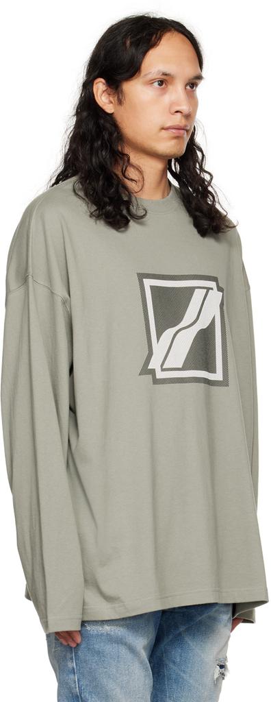 Khaki Bonded Long Sleeve T-Shirt商品第2张图片规格展示