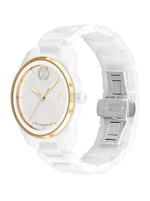 商品Movado|Bold Verso Ceramic Bracelet Watch,价格¥6917,第4张图片详细描述